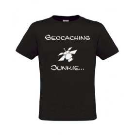 Geocaching Junkie, T-Shirt (schwarz)