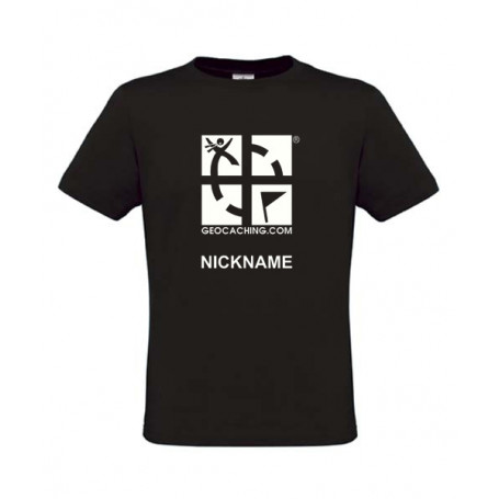 Groundspeak Logo, T-Shirt with teamname (black)