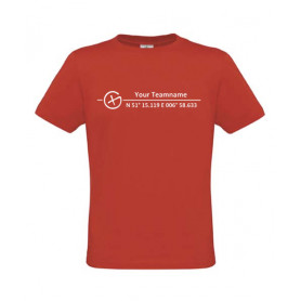 Logo + Koordinaten, T-shirt (rot)