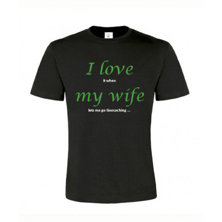 I love my wife, T-Shirt (zwart/groen)