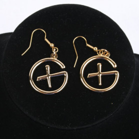 Geocaching - Earrings - pendant - goud
