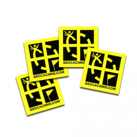 Mini sticker 4 pack yellow 2 x 2 cm