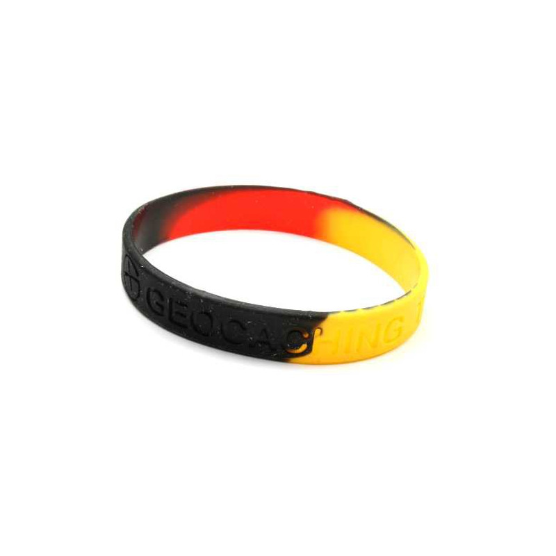 Wristband - Geocaching, this is our world - black, yellow, red