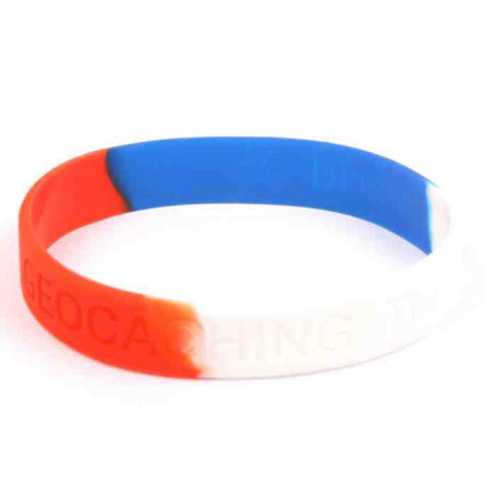 Wristband - I Love Geocaching Red-white-blue