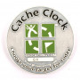 Cache Clock Geocoin - AS green - LE