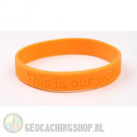 Armband - Geocaching, this is our world - oranje