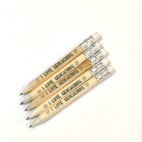 Pencil Geocaching with eraser, set of 5