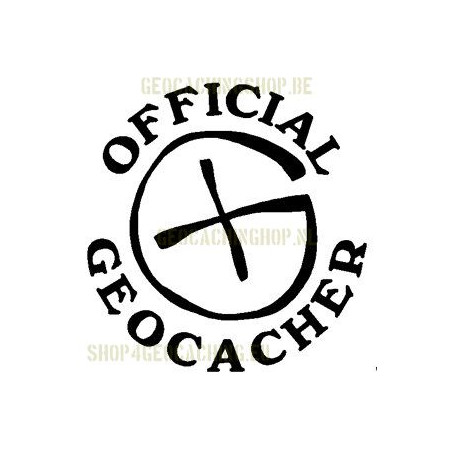 Official Geocacher Sticker 7,5 cm zwart