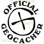 Officiële Geocacher Sticker 7,5 cm - Zwart | Geocachingshop.nl
