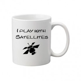 Koffie + thee mok: Play with Satelites