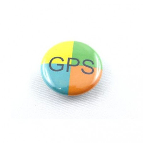 Button - GPS 4-kleurig | Geocachingshop.nl