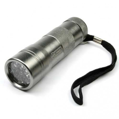 UV flashlight 12 LED silver, incl batteries